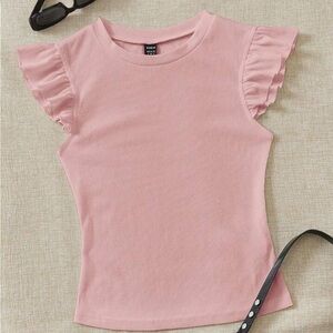 Pink ruffle short sleeve